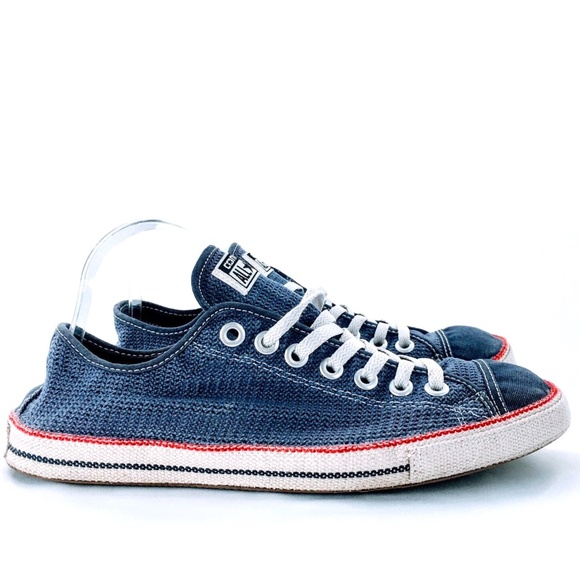 Converse Mens Chuck Taylor All Star Blue Knit Mesh Retro Low Chuckout Sz 12 - Picture 1 of 10
